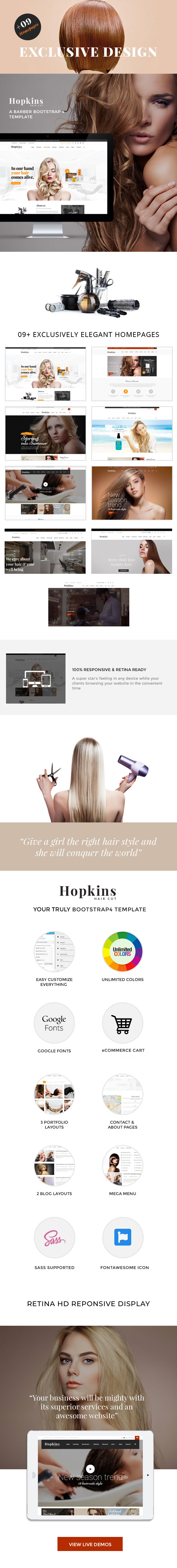 Barber Shop & Hair Salon HTML - Hopkins