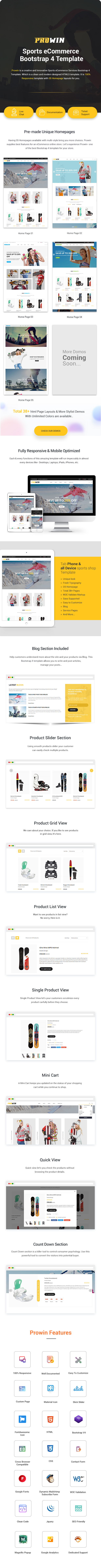 Prowin - Sports Clothing & Equipment Store HTML Template - 1