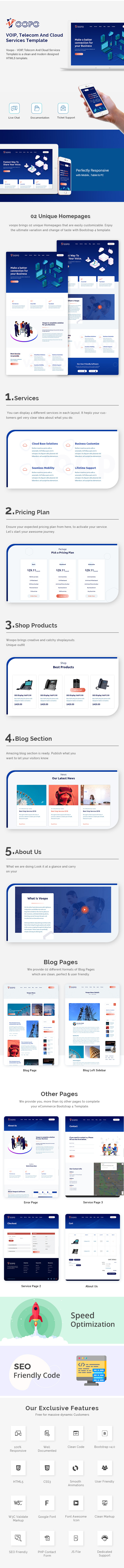 Voopo - VOIP, Telecom And Cloud Services HTML Template