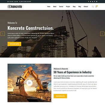 Koncrete - Construction Bootstrap 4 Template