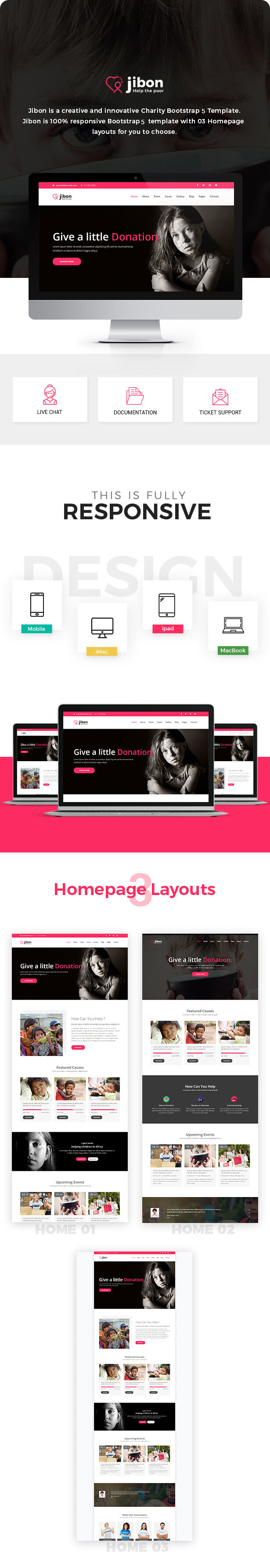 Jibon - Nonprofit Website Template using Bootstrap