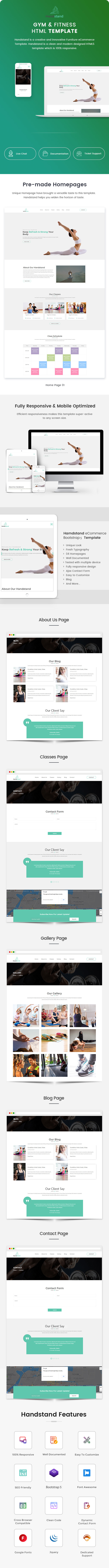 Handstand - Yoga and Fitness HTML Template