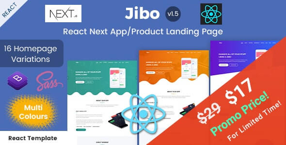 Jibo React Next App/Product Landing Page Templates
