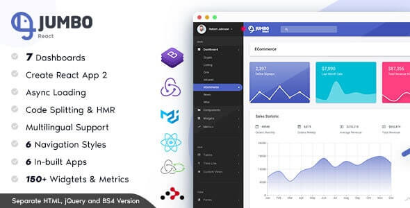 Jumbo React Redux Material BootStrap Admin Template