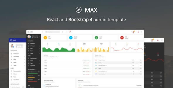 Max React Redux Bootstrap 4 Admin Template