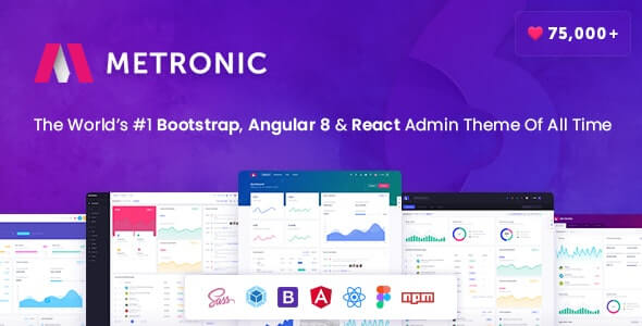 Metronic Bootstrap 4, Angular 8, React Admin Dashboard Theme