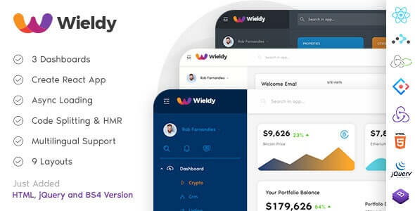 Wieldy React Admin Template Ant Design and Redux