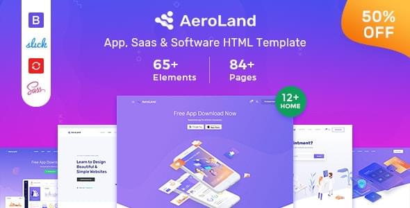 Aeroland App Landing HTML Template