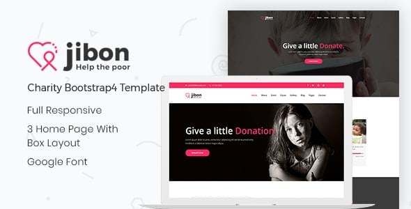 Jibon Charity Bootstrap4 Template