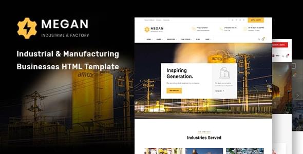 Megan Industrial & Manufacturing Businesses HTML Template