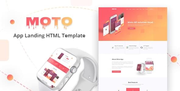 Moto Multipurpose App Landing Page HTML Template